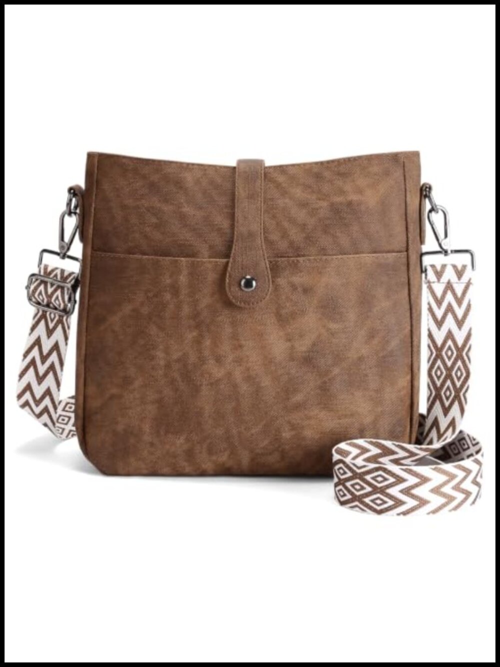 RNIEGA Vegan Leather Hobo Crossbody Bag Adjustable Guitar Strap